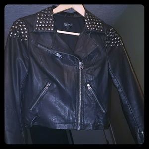Topshop leather studded jacket